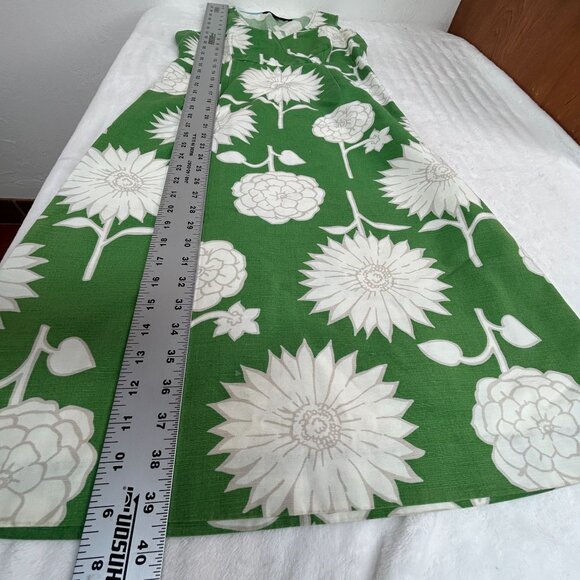 Boden Womens Green White Floral Sleeveless Cotton Shift Dress 10L V-Neck WH133 - Picture 10 of 10